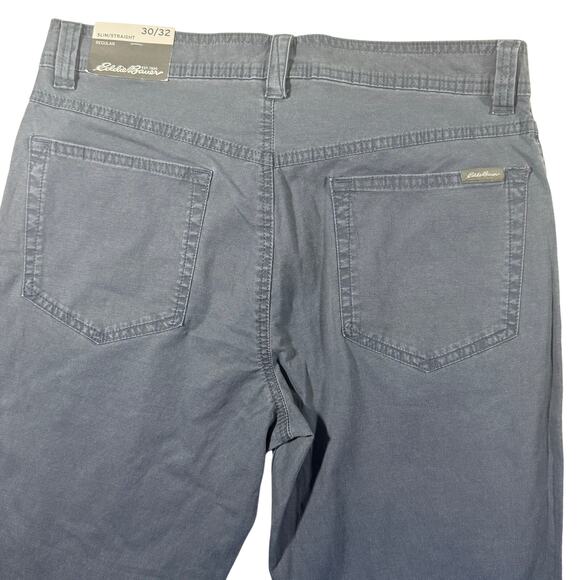 Eddie Bauer Men’s Slim Straight Flex Diamond Dobby Pants 30x32 Blue - Picture 8 of 8